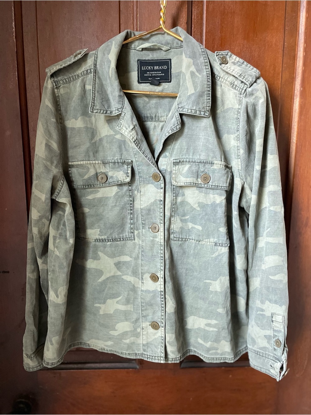Lucky Brand women's large long sleeve camouflage jacket
